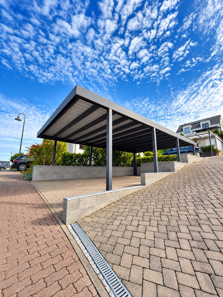 Großer Carport als Stellplatzüberdachung – Referenz aus der Vistasol-Galerie